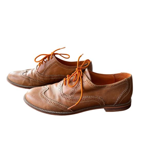 Fortress of Inca Women's Brown Leather Wingtip Oxford Loafer Flats Shoes Size 7 - Picture 1 of 10